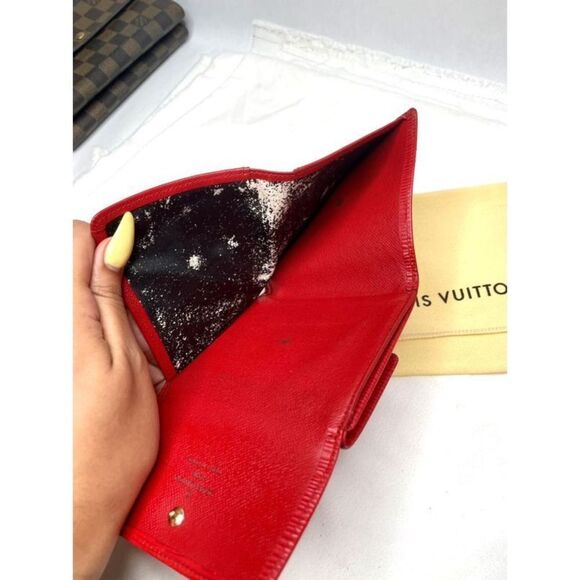 Louis Vuitton Red Epi Porte Feiulle Elise Leather Trifold Wallet - Picture 5 of 12